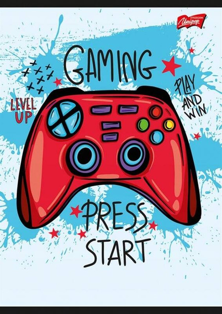 Zeszyt A5 w kolorową linię 16 kartek GAME PADY mix