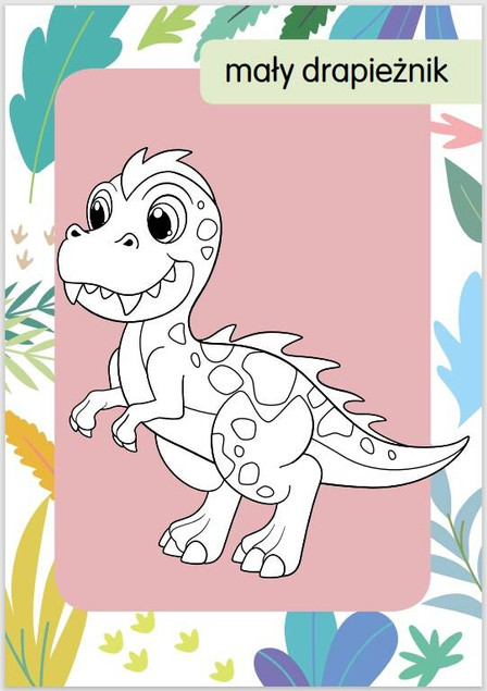 Kolorowanka z tatuażami. Małe dinozaury