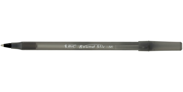 Długopis Srebrny BIC Round Stic Medium Classic CZARNY Tusz 1,0 mm