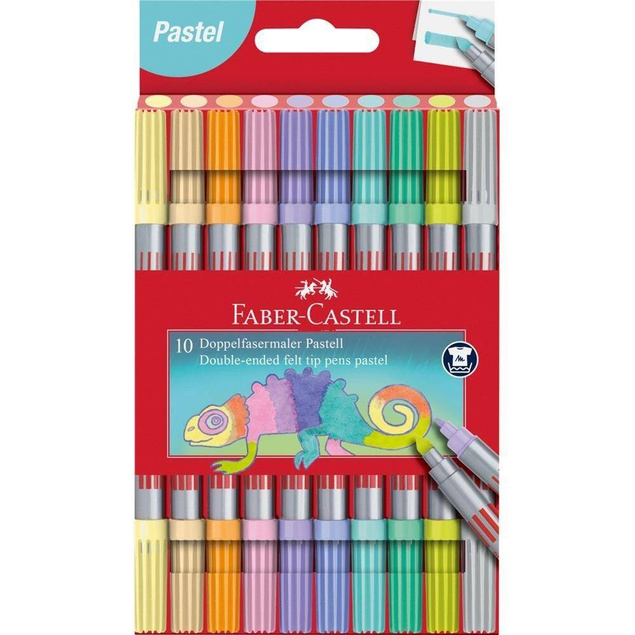 Flamastry dwustronne pastel 10 kol. FABER CASTELL