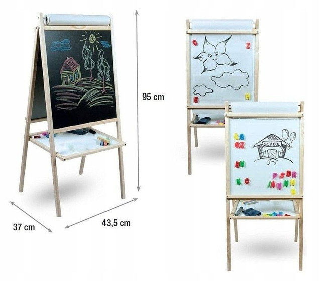 Tablica Dla Dzieci Magnetyczna Kredowa Papier 4w1 3ToysM