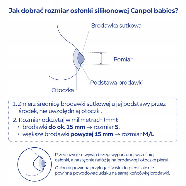 Canpol babies silikonowe osłonki piersi 2szt M/L EasyStart