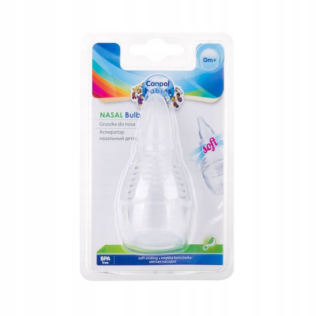 Canpol babies silikonowa gruszka do nosa dla niemowląt z miękką końcówką