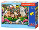 Puzzle 180 Układanka Zwierzęta Domowe W Parku Koty Psy Papugi 7+ Castor