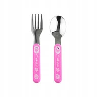 Zestaw sztućców metalowych, pink Akuku