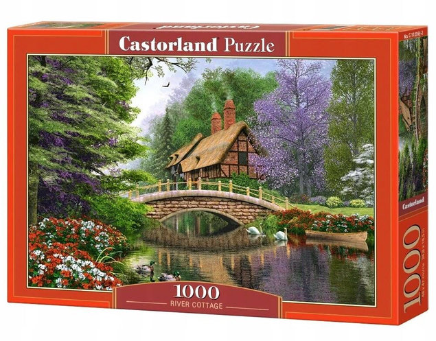 Puzzle 1000 Układanka Krajobraz Widok Las Rzeka MOST Chata Dom 9+ Castor