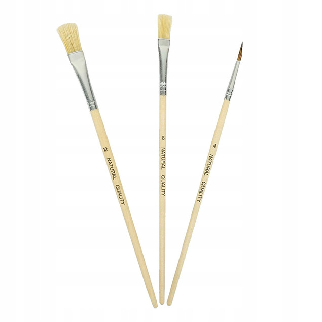 Colorino Pędzelki szkolne drewniane 3 szt. 13741