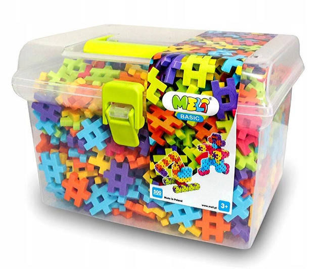 Klocki Konstrukcyjne Wafle Basic 500 Elementów Travel Box 3+ Meli 50003