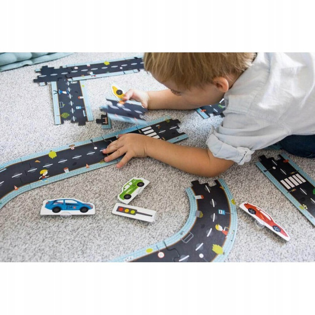 Duże Puzzle z Grą DROGA Układaj Trasy 3+ Kapitan Nauka