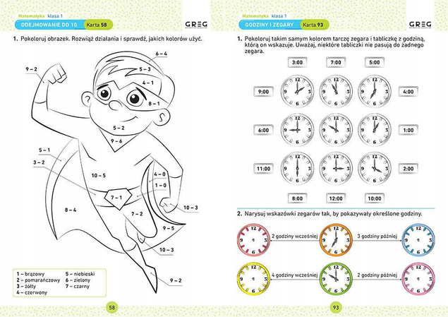 Matematyka Karty Pracy W Szkole I W Domu Klasa 1 SP Greg