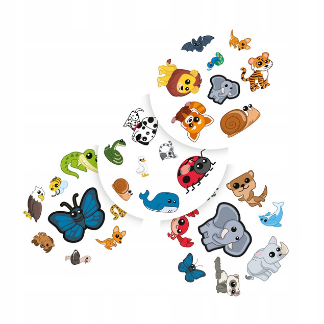 Dobble ZWIERZAKI Gra Karciana Pełna Dynamiki 4+ Rebel