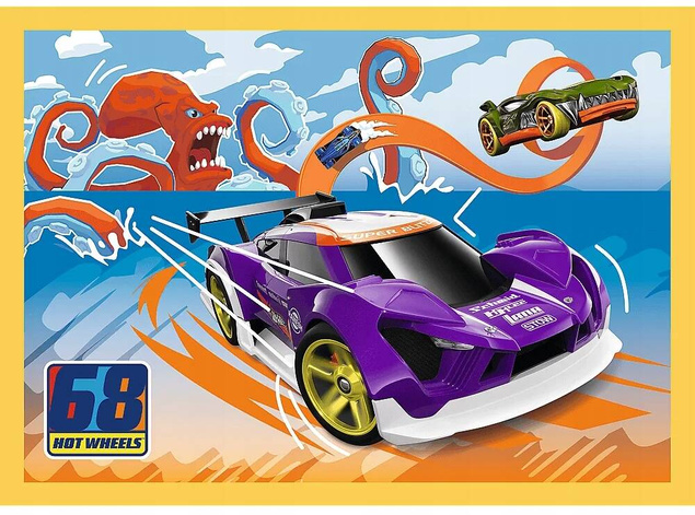 Puzzle 100 Układanka 4w1 HOT WHEELS Pojazdy Autka Auta Autka 4+ Trefl 34627