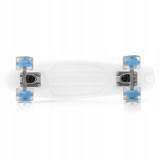 METEOR Deskorolka Fiszka Deska Plastikowa 23897 BIAŁA 56x14,6 cm ABEC 5 LED