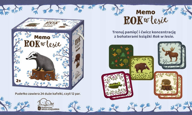 Gra edukacyjna Memory Rok w lesie Memo Emilia Dziubak wyd. Nasza Księgarnia