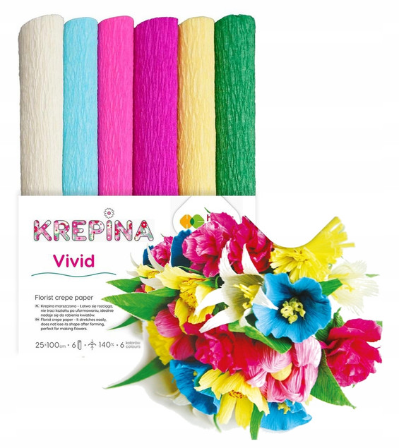 Krepina Marszczona Bibuła Kolorowa Vivid 25x100cm Happy Color