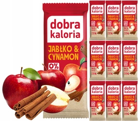 10x DOBRA KALORIA Zdrowy Baton Jabłko Cynamon 94% Owoców i Orzechów Błonnik