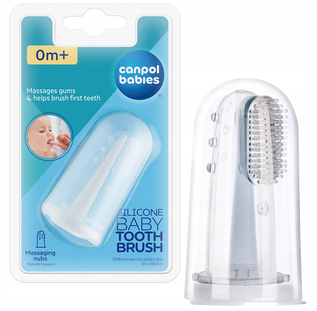 Canpol babies silikonowa szczoteczka do dziąseł i pierwszych ząbków w etui