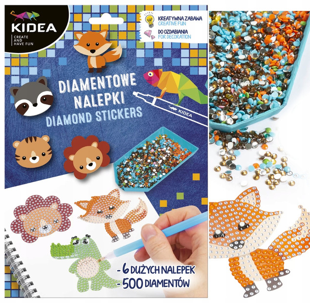 KOLOROWANKI WYDRAPYWANKI KREATYWNE NAKLEJKI DIAMENTOWE