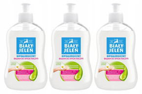3x BIAŁY JELEŃ Balsam Do Mycia Naczyń HIPOALERGICZNY 500ml z Rumiankiem