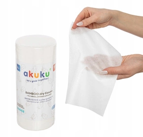 AKUKU Hipoalergiczne Ręczniki Chusteczki BAMBUSOWE Jednorazowe 100szt A0687