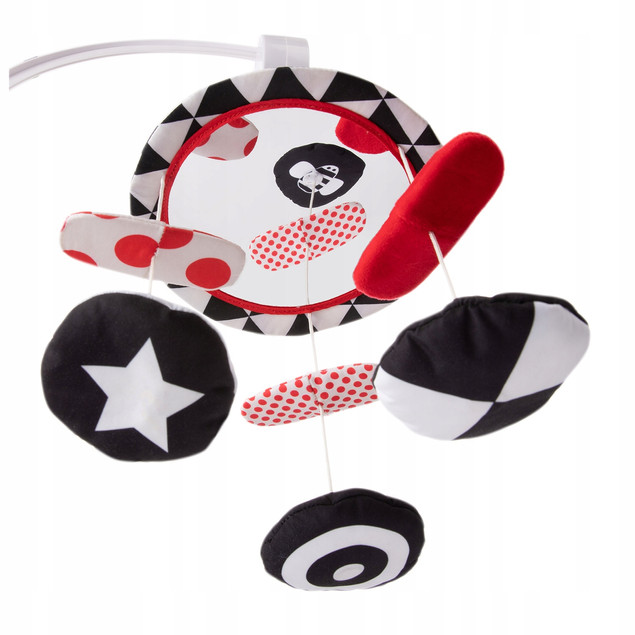 Canpol babies kontrastowa karuzela pluszowa z pozytywką SENSORY TOYS