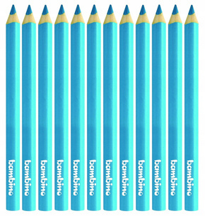 Kredki Trójkątne Grube op. 12 szt. Niebieskie Bambino