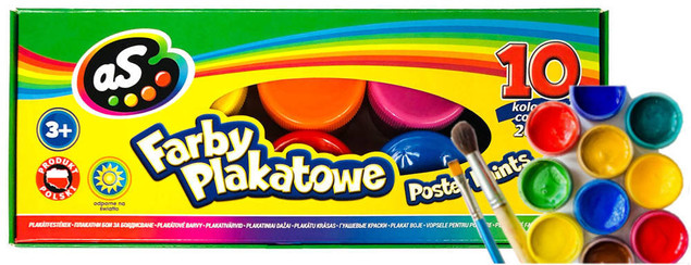 Farby plakatowe 10 kolorów - 20ml ASTRA