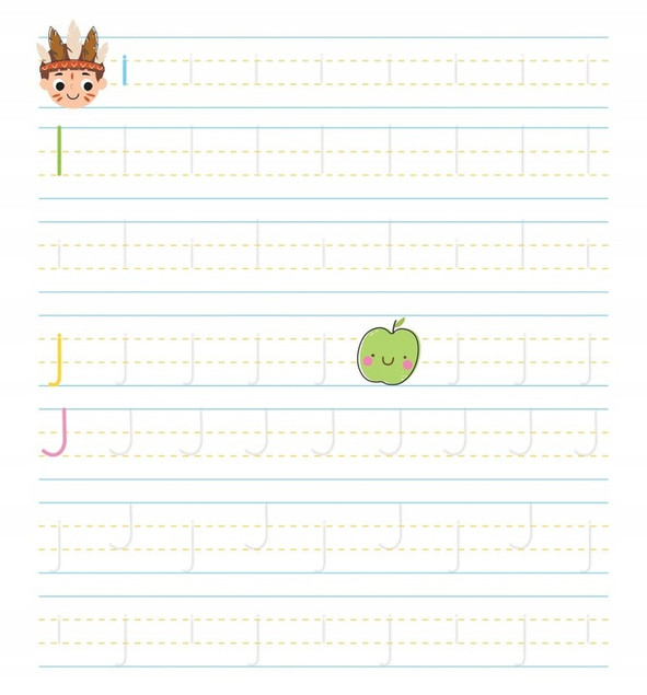 Uczę się pisać literki Książka z rowkami Wzory 3D