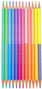 Kredki dwustronne 12 sztuk 24 kolory 18cm pastel