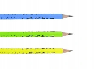 Ołówek HB z Gumką 3 Sztuki Trójkątny Blister Fiorello