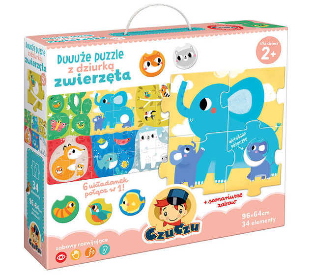 CZUCZU Duuuże puzzle z dziurką Zwierzęta
