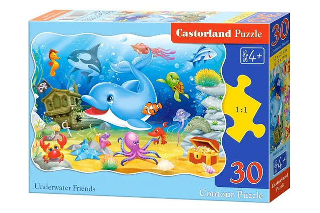 PUZZLE ZWIERZĘTA MORZA OCEANU 4+ 30 EL CASTOR