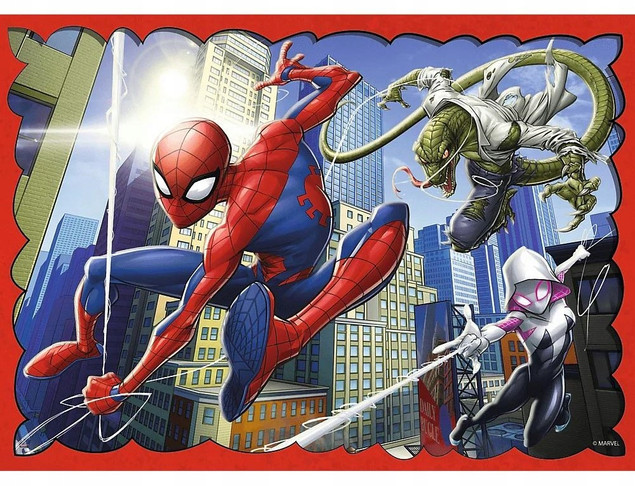 Trefl Puzzle 4w1 Bohaterski Spider-Man 34384 