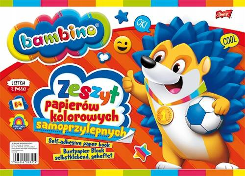 Blok Zeszyt Papierów Kolorowych Samoprzylepnych B4 8 kartek Bambino