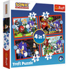 Puzzle 4w1 Przygody Sonica Jeż SONIC Hedgehog Gra 4+ Trefl