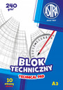 Blok Techniczny BIAŁY Dla Dzieci Szkoła Plastyka A3/10k 240g Astra