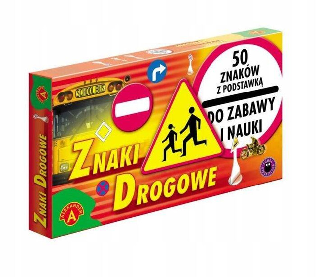 Znaki Drogowe Do Nauki i Zabawy Edukacyjna 50 Znaków 4+ Alexander 0179