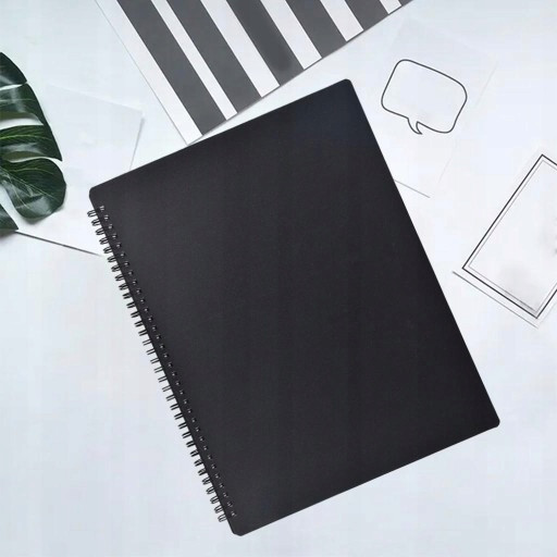 Skoroszyt PP A4 Miękki Wpinany 10szt CZARNY Biurfol