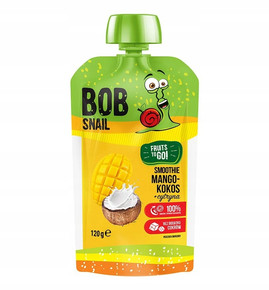 BOB SNAIL Smoothie MANGO KOKOS CYTRYNA Bez Dodatku Cukru Mus 120g
