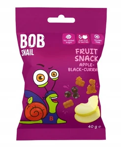 BOB SNAIL Żelki Owocowe JABŁKO CZARNA PORZECZKA Bez Dodatku Cukru 40g