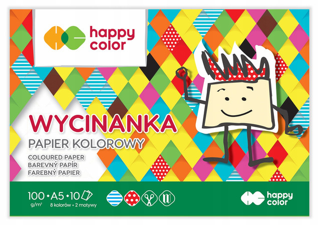 BLOK WYCINANKA HAPPY COLOR A5/10K PAPIER KOLOROWY
