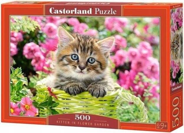 PUZZLE ZWIERZĘTA KOTY KOT KWIATY 9+ 500 EL. CASTOR