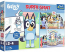 Puzzle 15 Gigant Układanka Blue BLUEY Pies Piesek Dwustronne Kolorowanka 2+