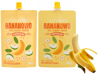 2x OwoLovo Mus Tropikalny Bananowo Jabłko Banan Dla Dzieci 200g