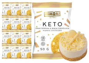 FRANK&OLI Ciastko Miękkie Keto SERNIK BIAŁA CZEKOLADA Bez Cukru 50g x12
