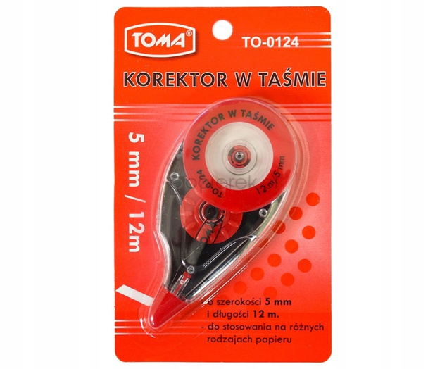 Korektor W Taśmie Szkolny Biurowy 5mmx12m TOMA TO-0124