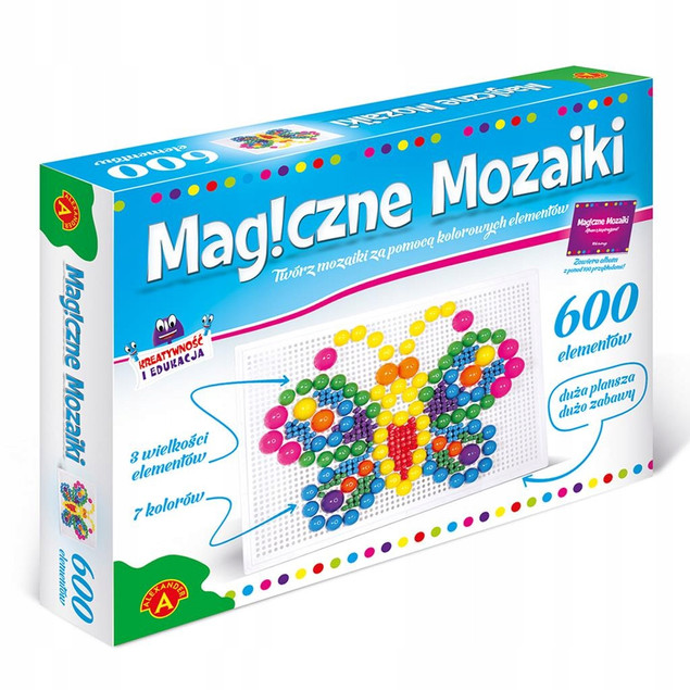 Magiczne Mozaiki 600 EL. Kreatywność i Edukacja Wpinanka 4+ Alexander 0664