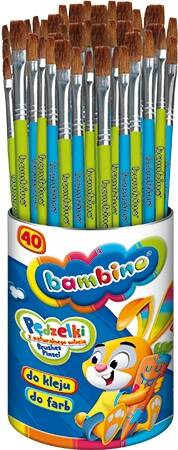 Pędzelki do farb i kleju 40szt MIX Bambino