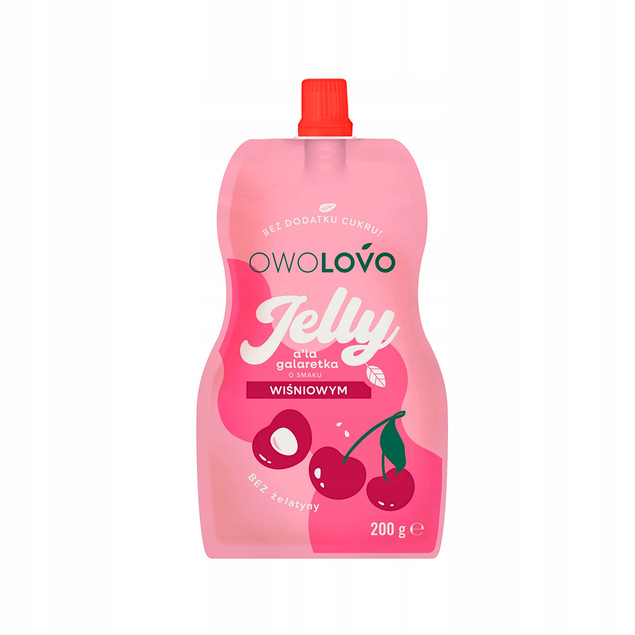 OWOLOVO Jelly galaretka w tubce jabłko wiśnia deser bez cukru 200g