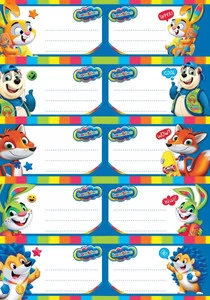 Naklejki Na Zeszyt Bambino Zając Miś Lisek Jeżyk 10 Naklejek